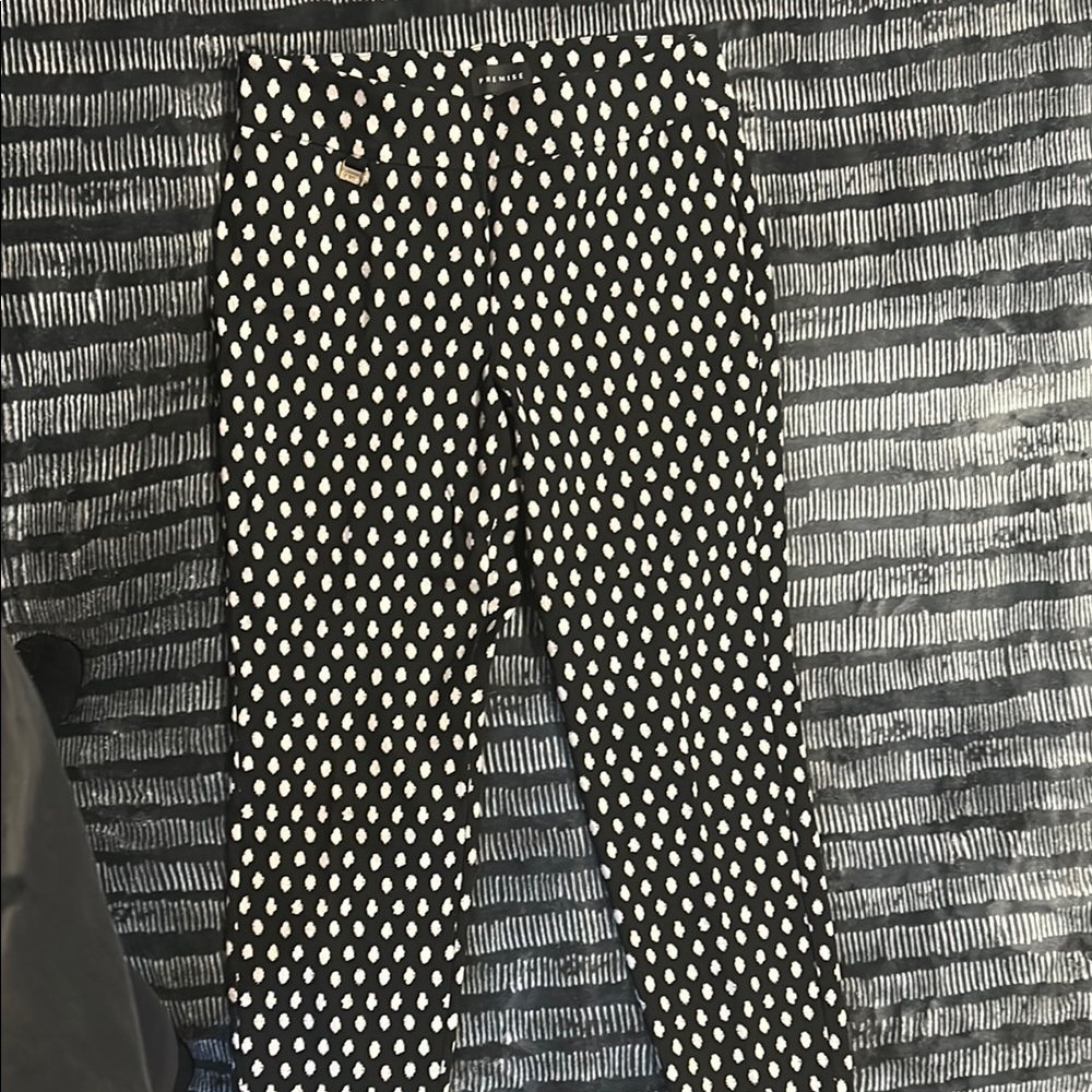 Premise Black and White Polka Dot Cropped Pants
